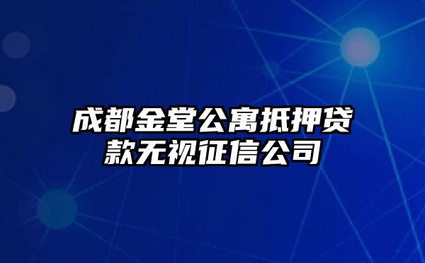 成都金堂公寓抵押贷款无视征信公司